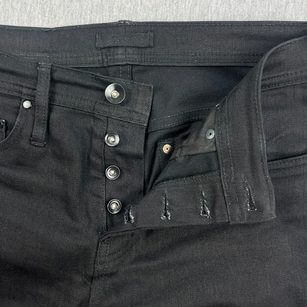 Unbranded Brand Selvedge Jeans Men 29 *Fits 31x34 Black UB244 Taper Stretch 11oz